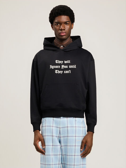 PALM ANGELS Statement Hoodie BLACK OFF WHITE PMBB17DS26FLE005