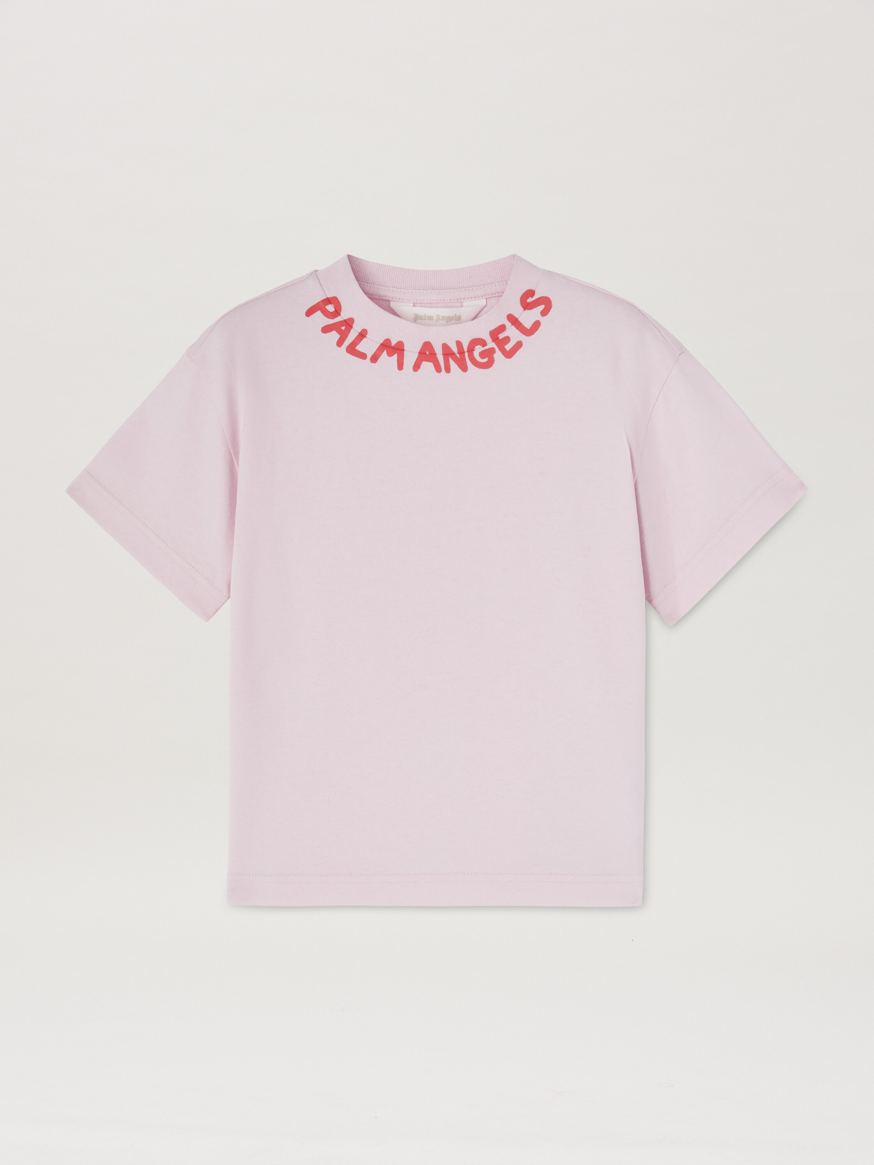 PALM ANGELS  T-Shirt mit Logo ROSE PINK CHERRY PGAA002S25JER003