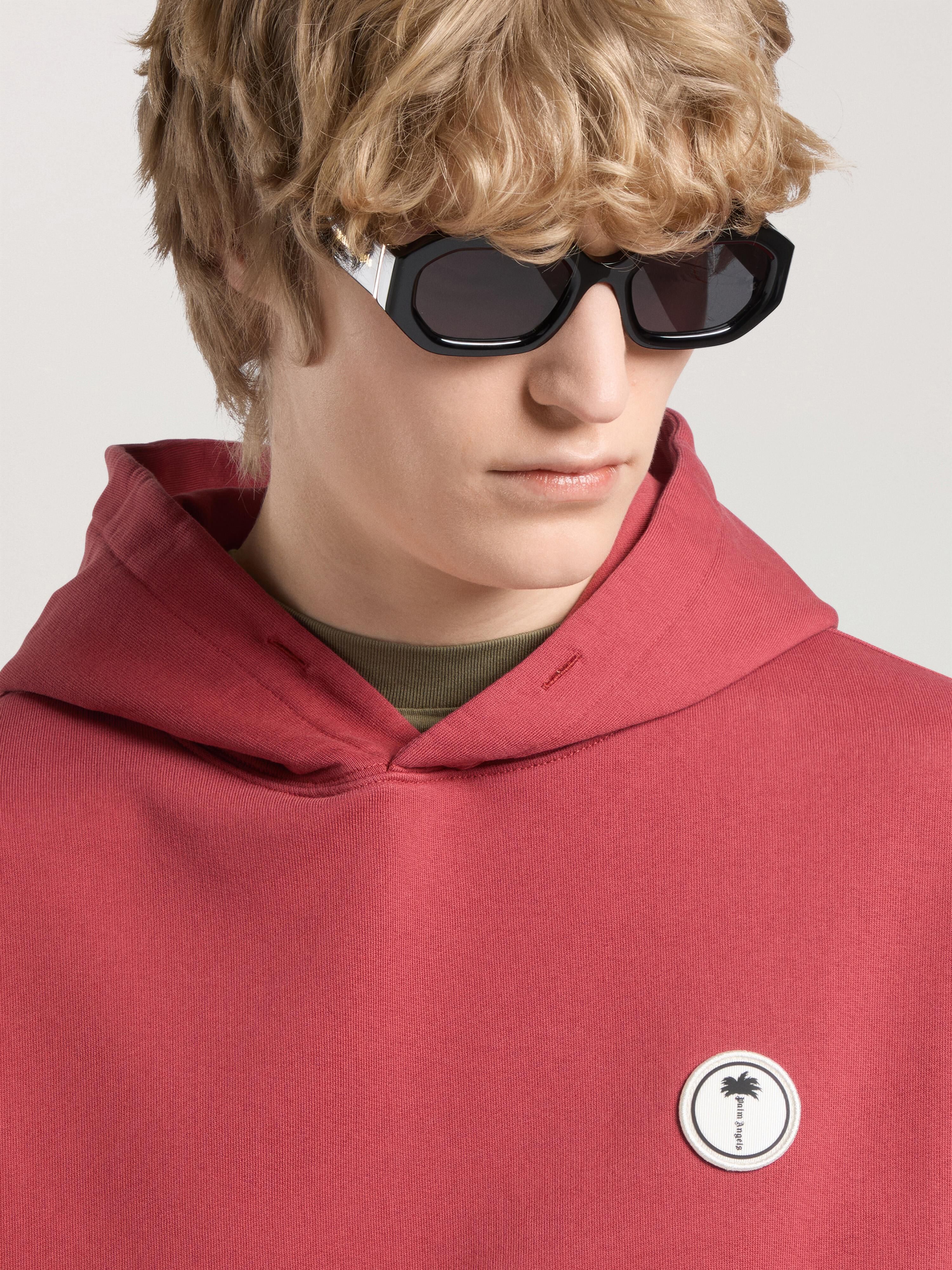 PALM ANGELS Palm Tree Regular Hoodie BRICK RED - OFF WHITE PAMBB03F26FL03