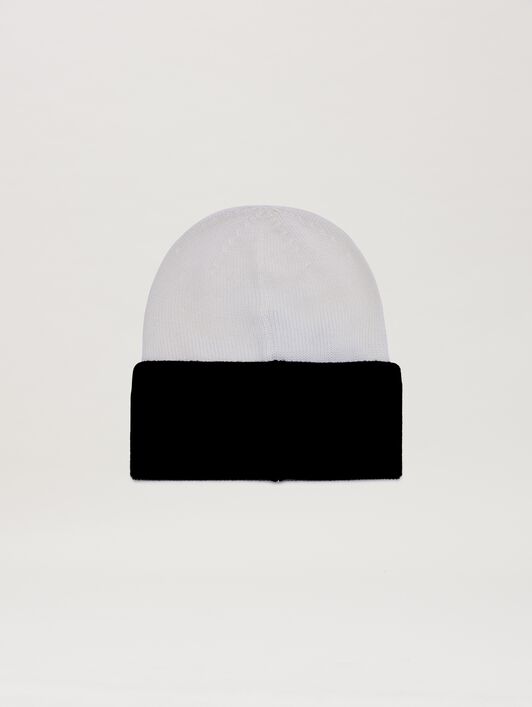 PALM ANGELS  Lunar New Year Beanie BLACK - OFF WHITE PMLC035G25KNI001