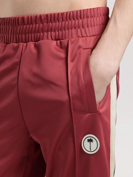 PALM ANGELS Palm Tree Track Pants BRICK RED - OFF WHITE PAMCJ02F26FB02