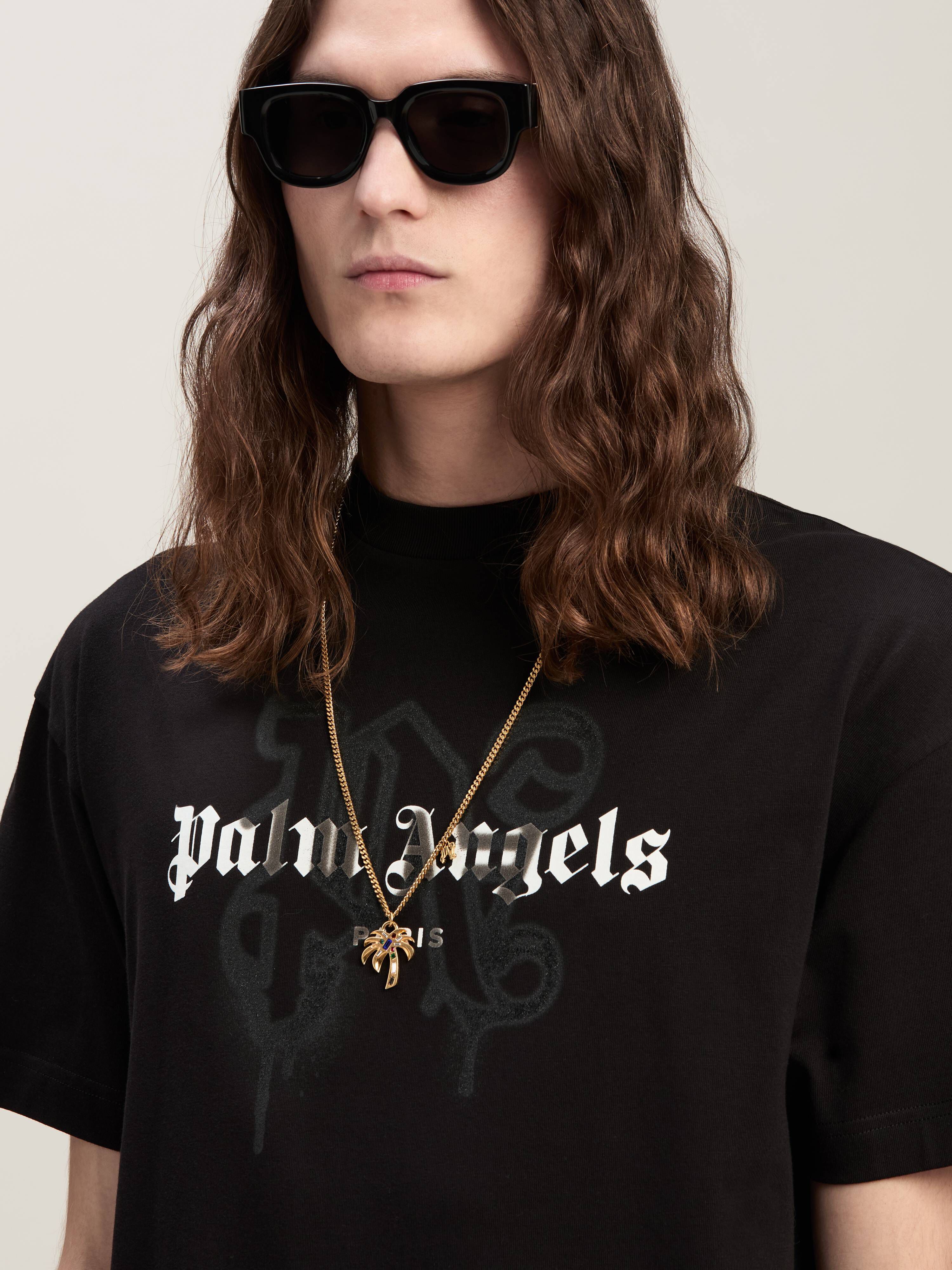 PALM ANGELS Monogram Spray City T-Shirt Paris BLACK PMAA001C99JER027