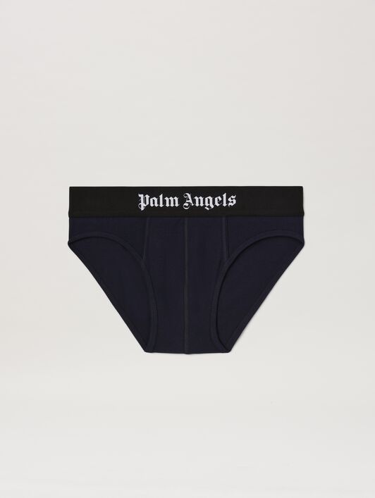 PALM ANGELS  Logo band bipack slip NAVY BLUE - BLACK PMUF002S25FAB001