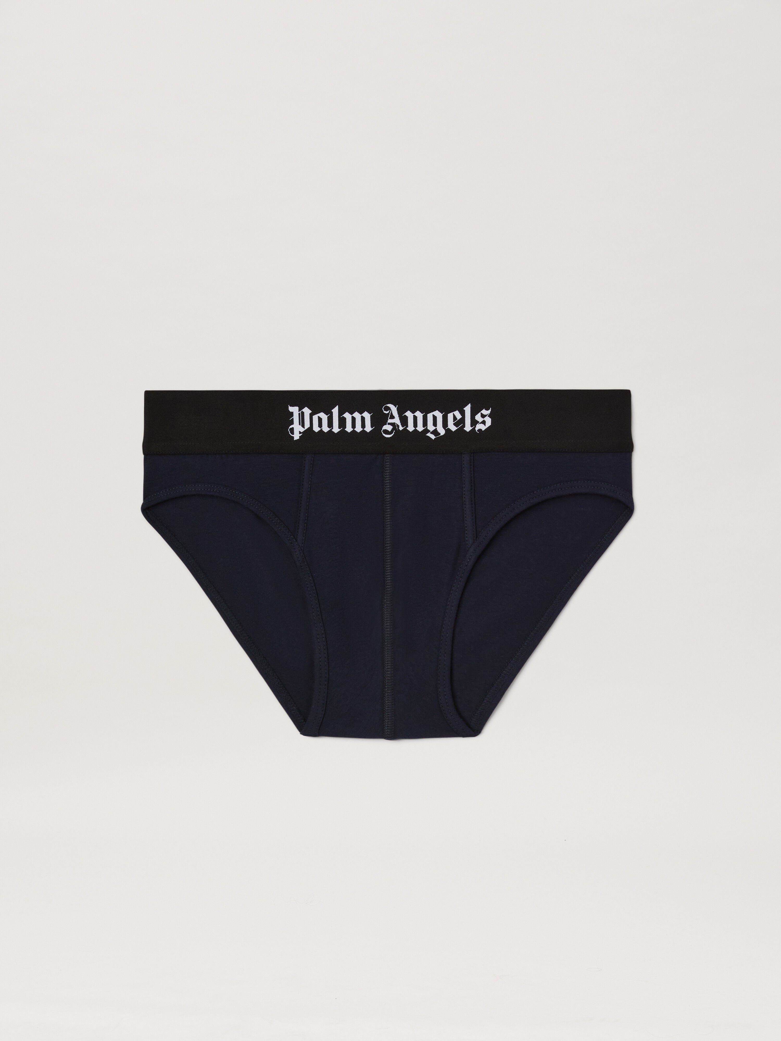 PALM ANGELS  Logo band bipack slip NAVY BLUE - BLACK PMUF002S25FAB001