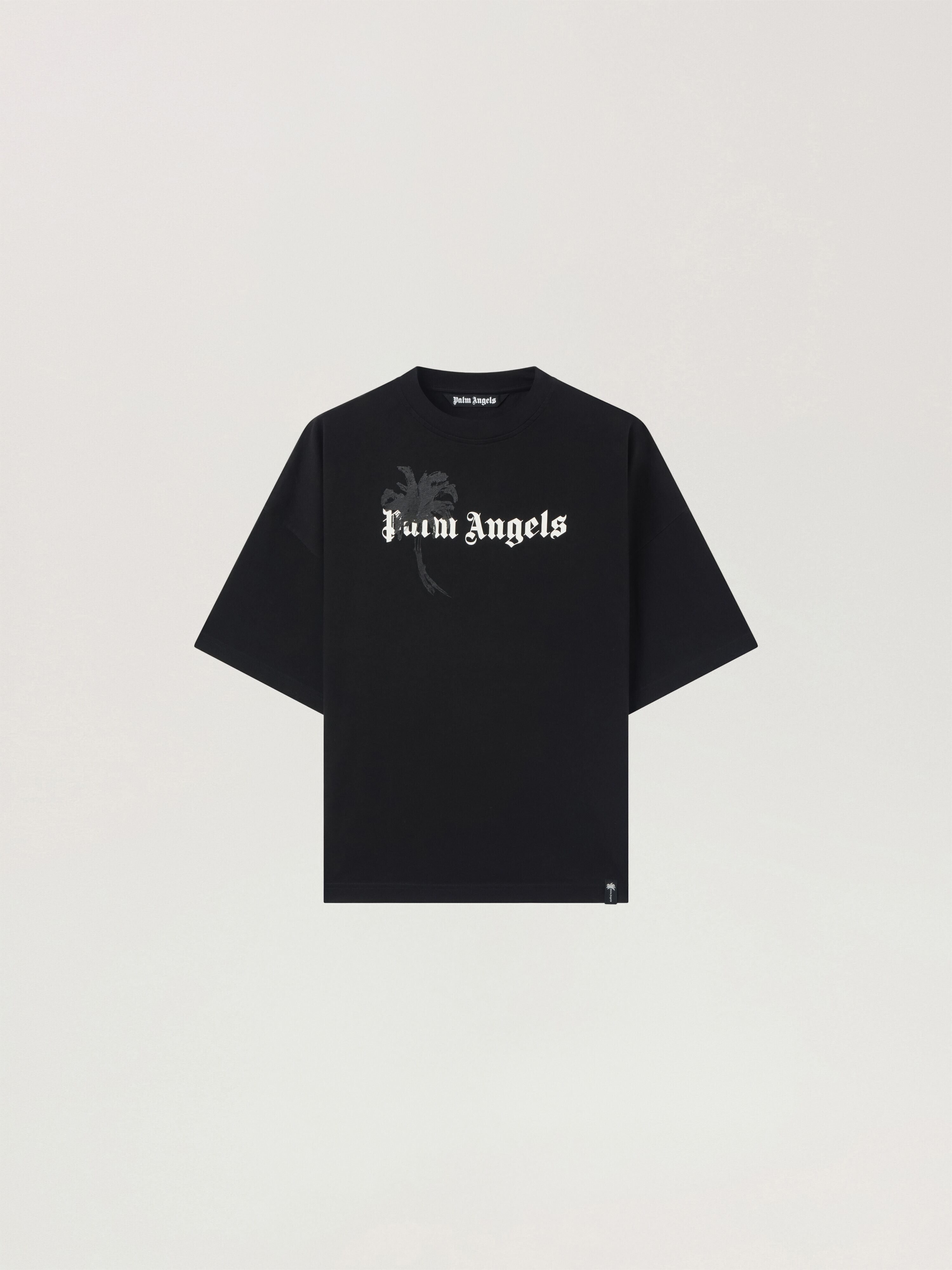 PALM ANGELS Palm Drift Loose Tee BLACK - OFF WHITE PAMAA03W26JR06