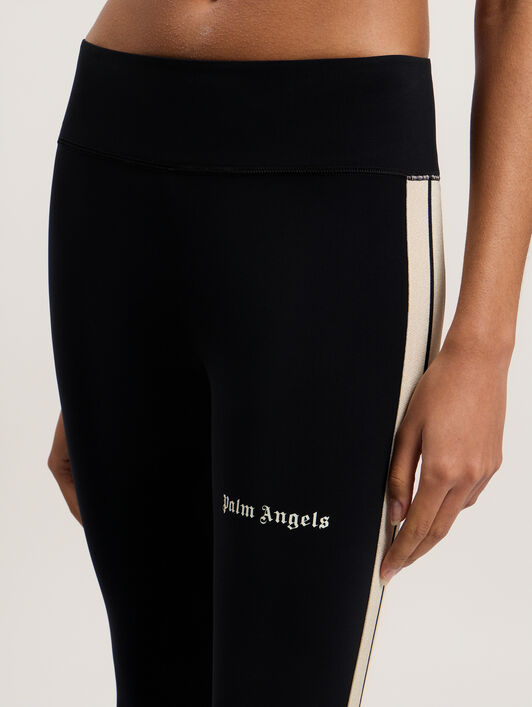 PALM ANGELS Training Track Leggins BLACK OFF WHITE PWVG008C99FAB001
