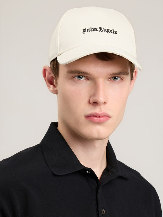 PALM ANGELS Classic Logo Cap OFF WHITE BLACK PWLB032S26FAB001