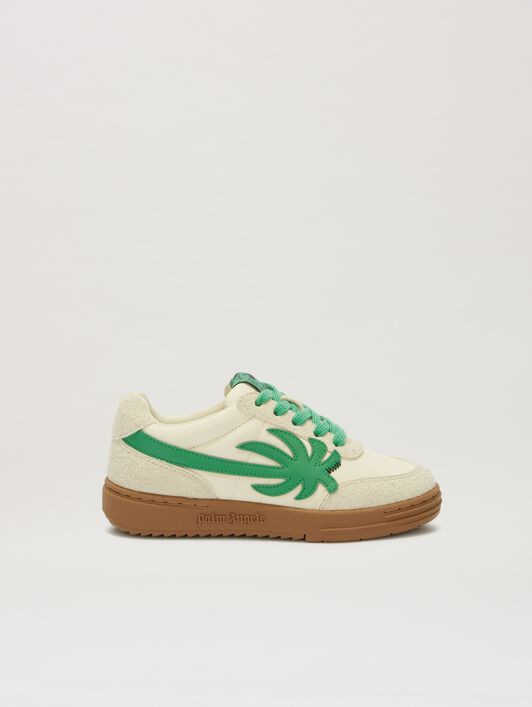 PALM ANGELS  Palm Beach University Sneakers BEIGE - GREEN PBIA015S25FAB001