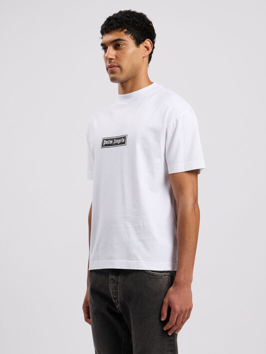 PALM ANGELS Box Logo T-Shirt WHITE - BLACK PMAA001C99JER032