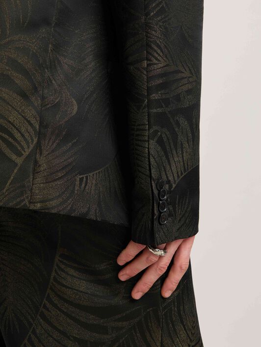 PALM ANGELS  Palmen Jacquard Blazer MILITARY GREEN - MILITARY GREEN PMEN050S25FAB001