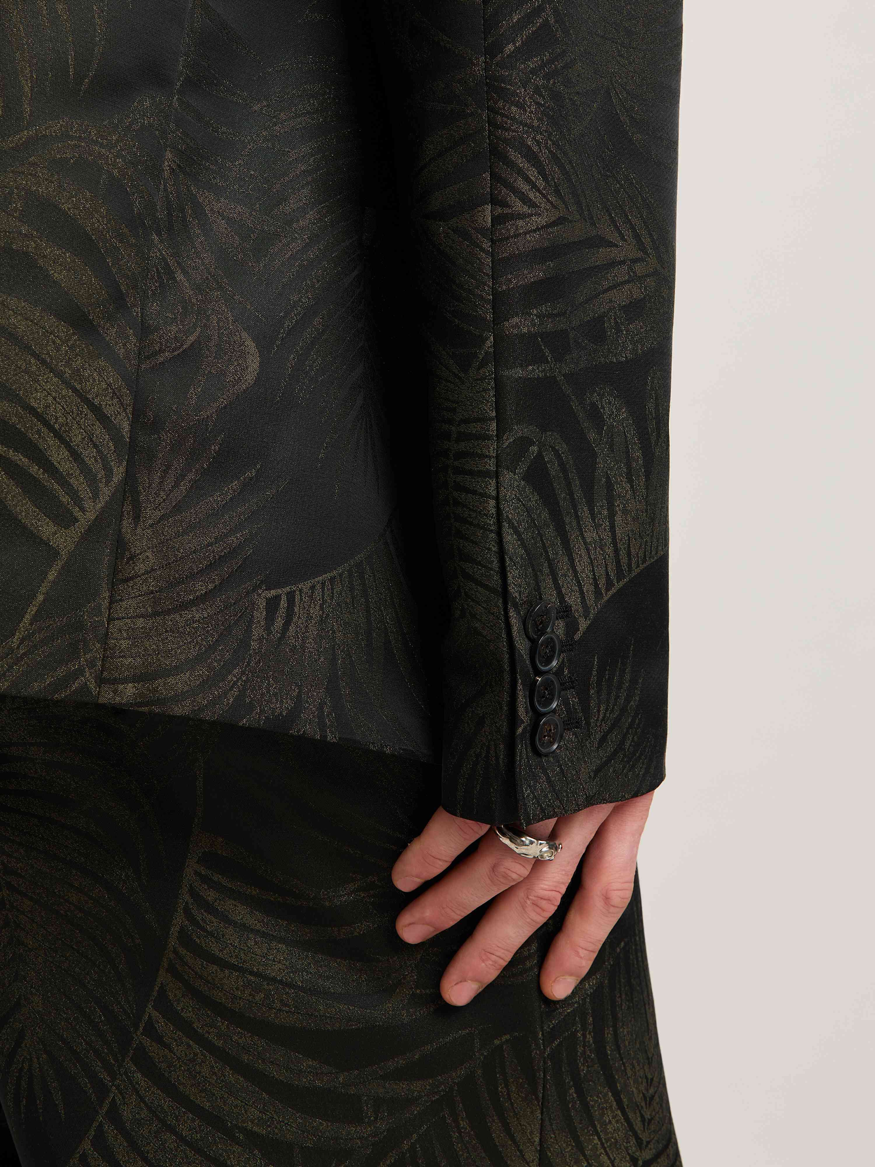 PALM ANGELS  Palmen Jacquard Blazer MILITARY GREEN - MILITARY GREEN PMEN050S25FAB001