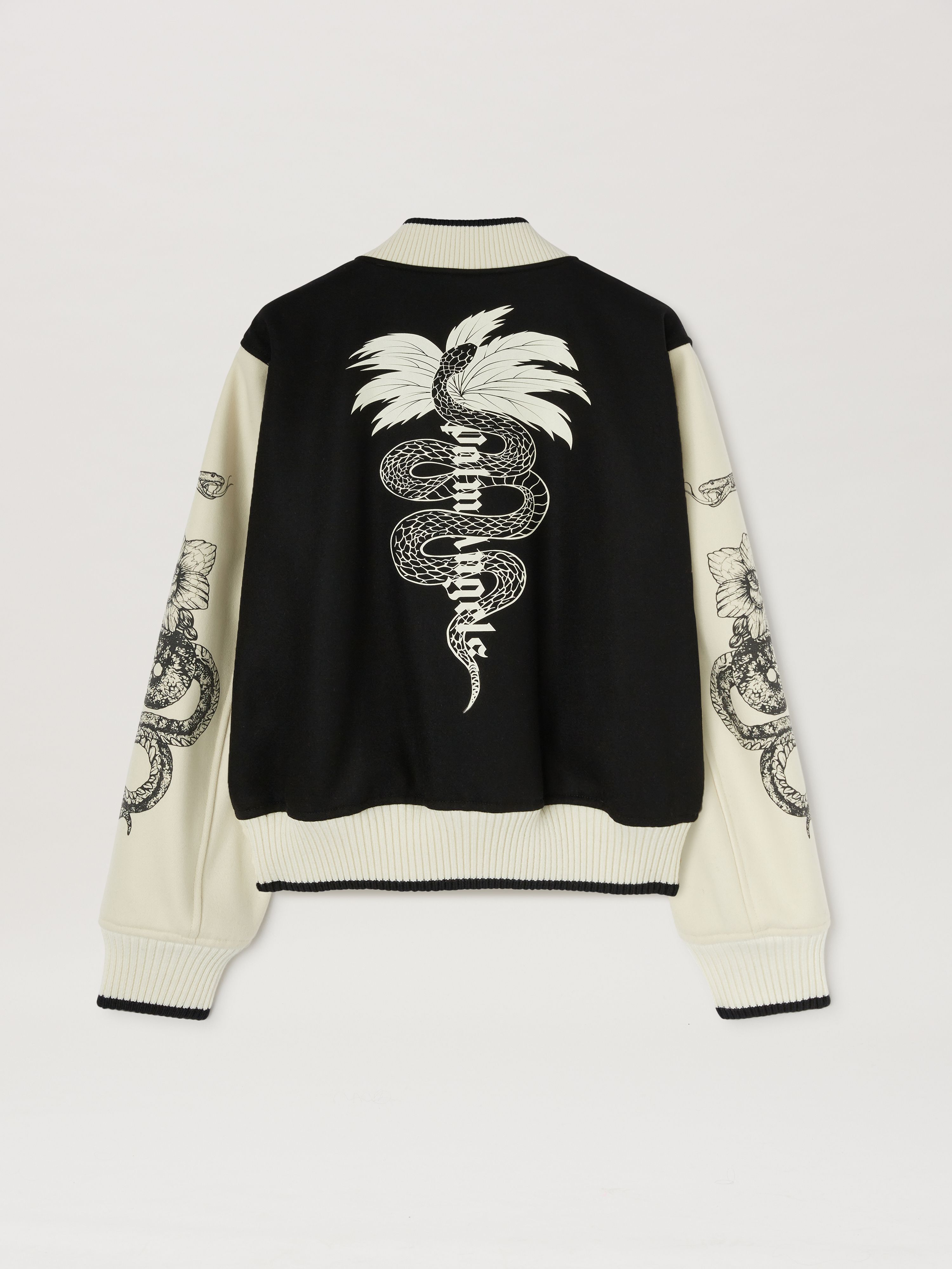 PALM ANGELS  Lunar New Year Varsity Jacket RED - BLACK PMEK012G25FAB001