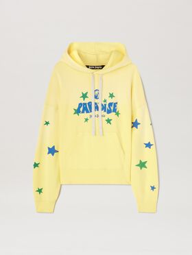 PALM ANGELS  Paradise hoodie IVORY - BLACK PMBA080S25FLE002