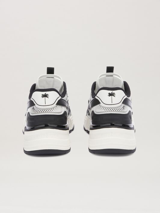 PALM ANGELS  PA 4 Leder Sneaker BLACK - WHITE PMIA102S25FAB001