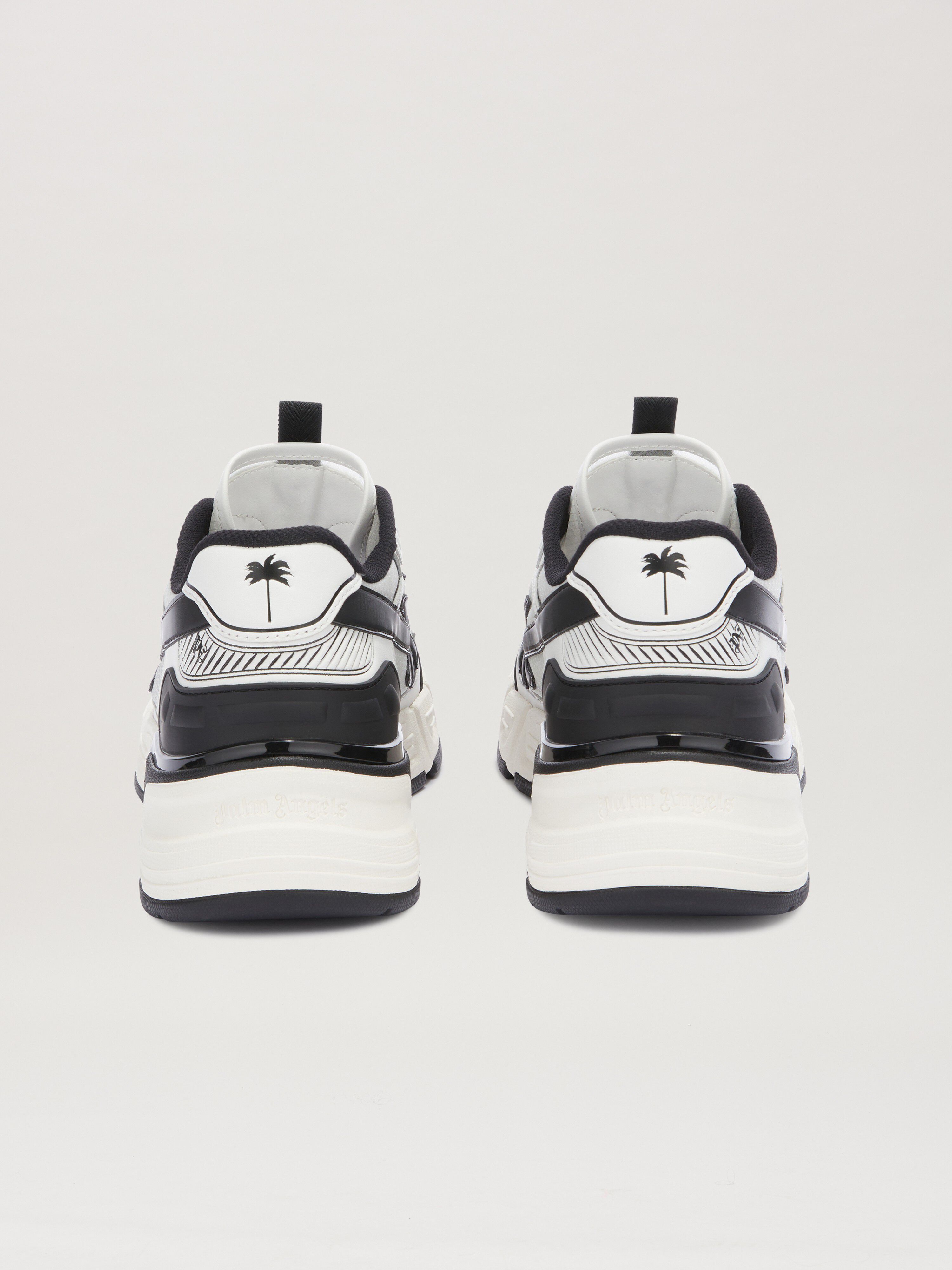 PALM ANGELS  PA 4 Leder Sneaker BLACK - WHITE PMIA102S25FAB001