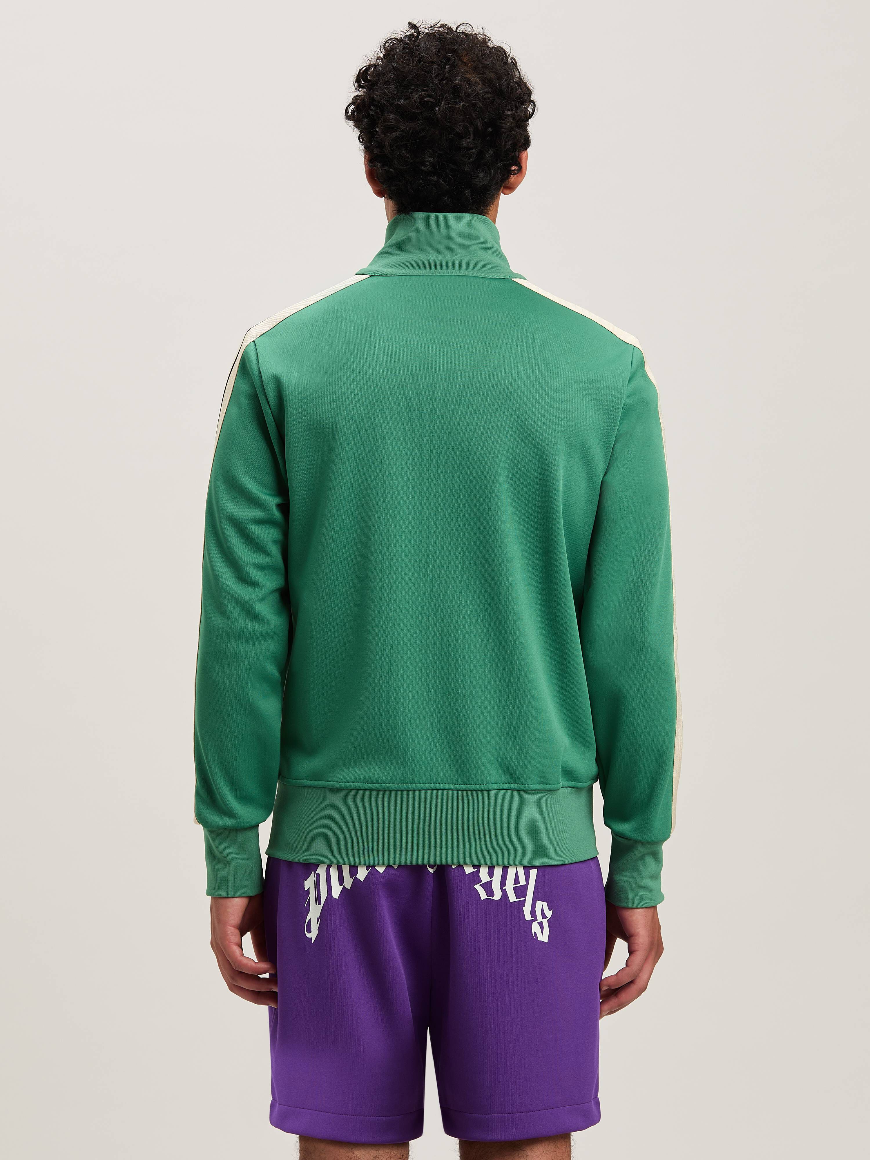 PALM ANGELS  Trainingsjacke mit eingesticktem Logo FOREST GREEN - OFF WHITE PMBD058S25FAB001