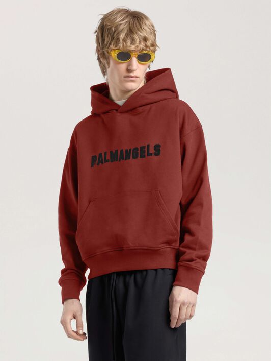 PALM ANGELS Palm Hills Regular Hoodie BRICK RED - BLACK PAMBB03W26FL07