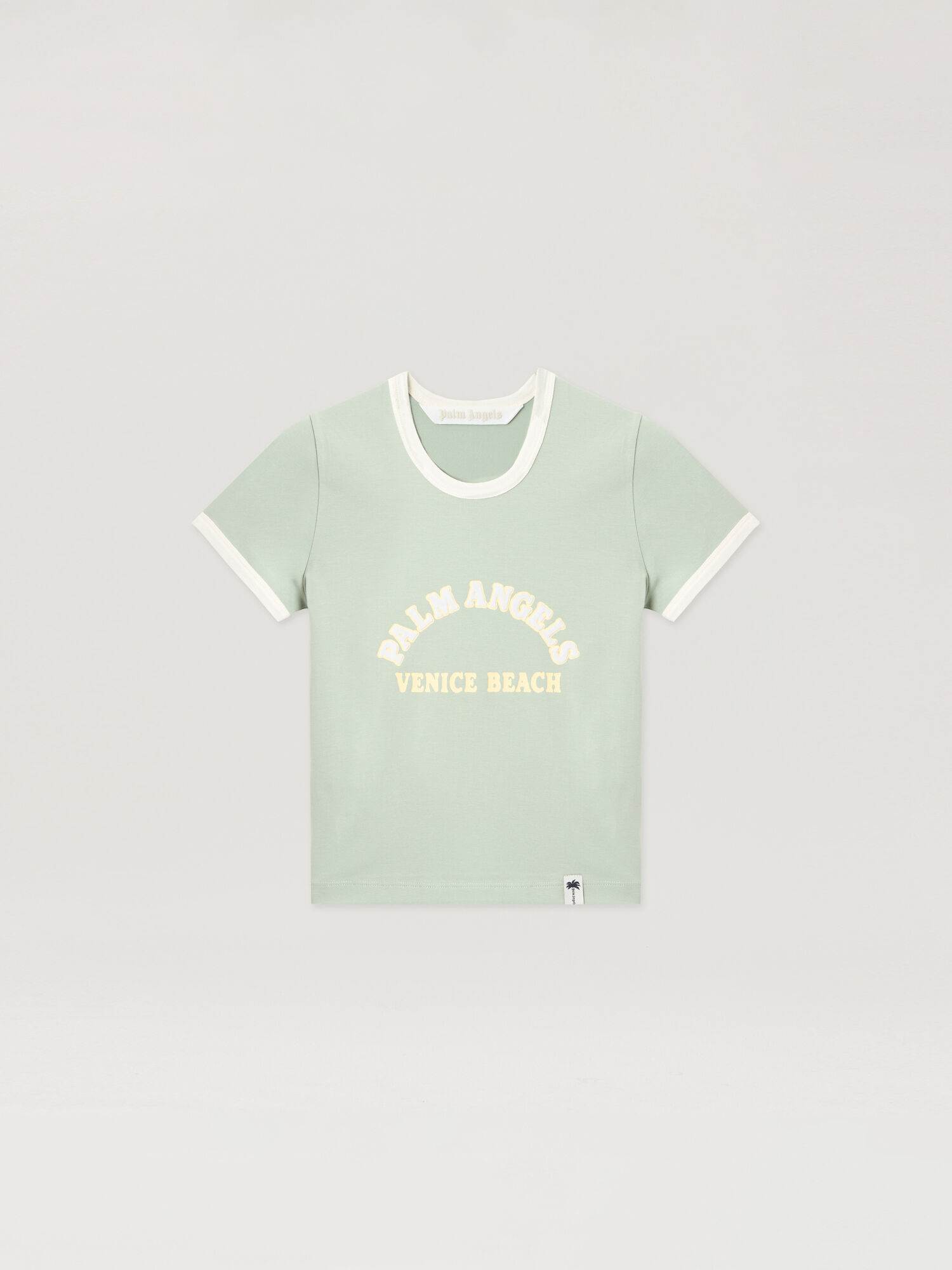 Cali Vibes Vintage Slim T-Shirt PALM ANGELS Cali Vibes Vintage Slim T-Shirt SAGE - LIGHT YELLOW PAWAA04F26JR03