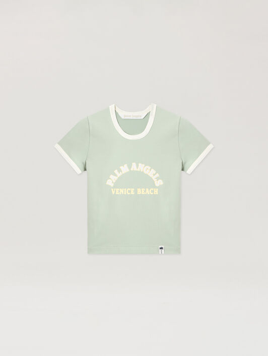 Cali Vibes Vintage Slim T-Shirt PALM ANGELS Cali Vibes Vintage Slim T-Shirt SAGE - LIGHT YELLOW PAWAA04F26JR03