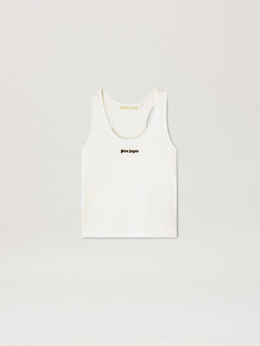 Classic Logo Rib Tank PALM ANGELS Classic Logo Rib Tank WHITE BLACK PWAC020C99FAB001