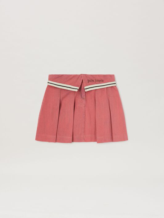 PALM ANGELS  Chambray Track mini skirt ROSE PINK ROSE PINK PGYF001S25DEN001