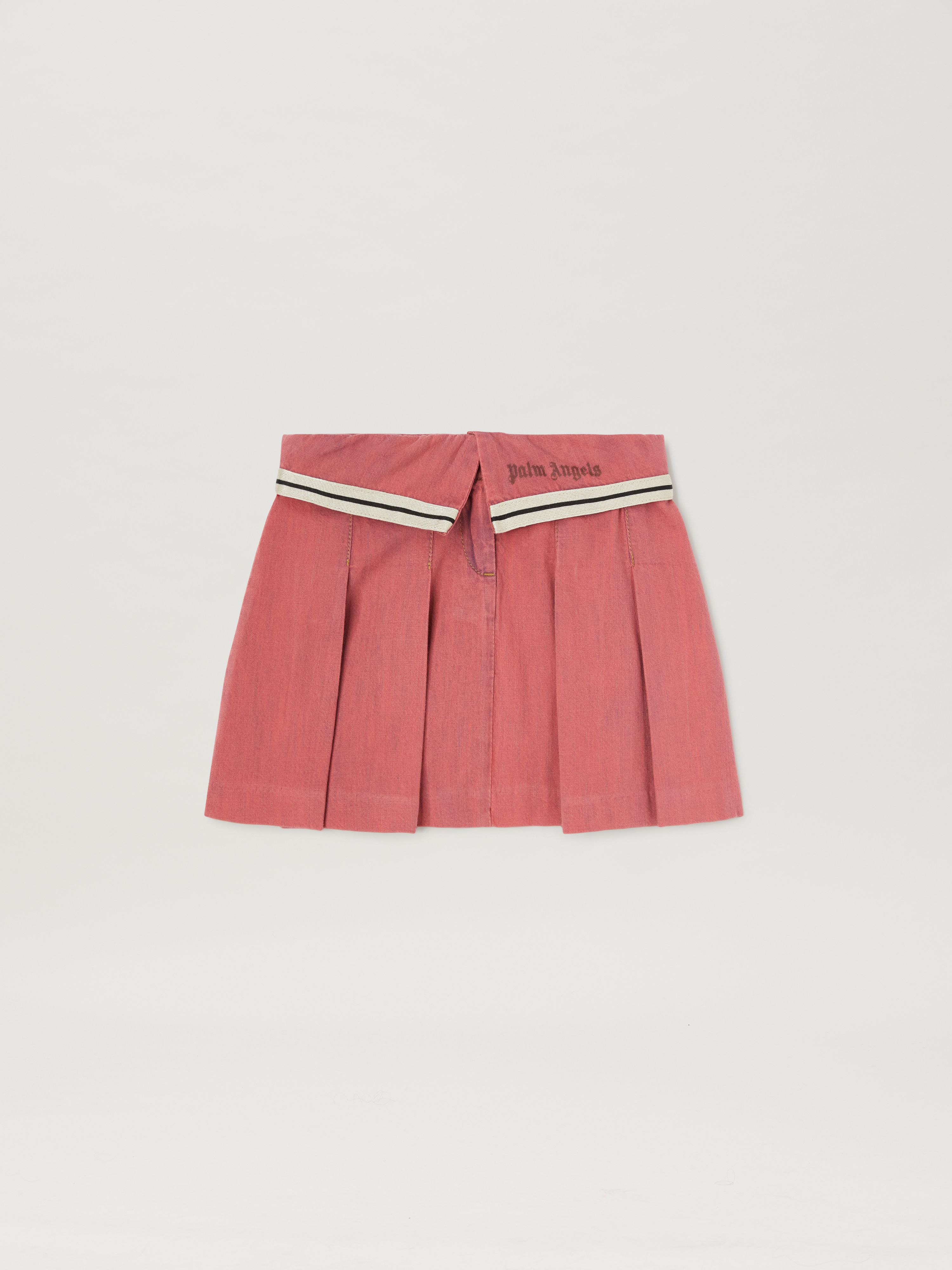 PALM ANGELS  Chambray Track mini skirt ROSE PINK ROSE PINK PGYF001S25DEN001