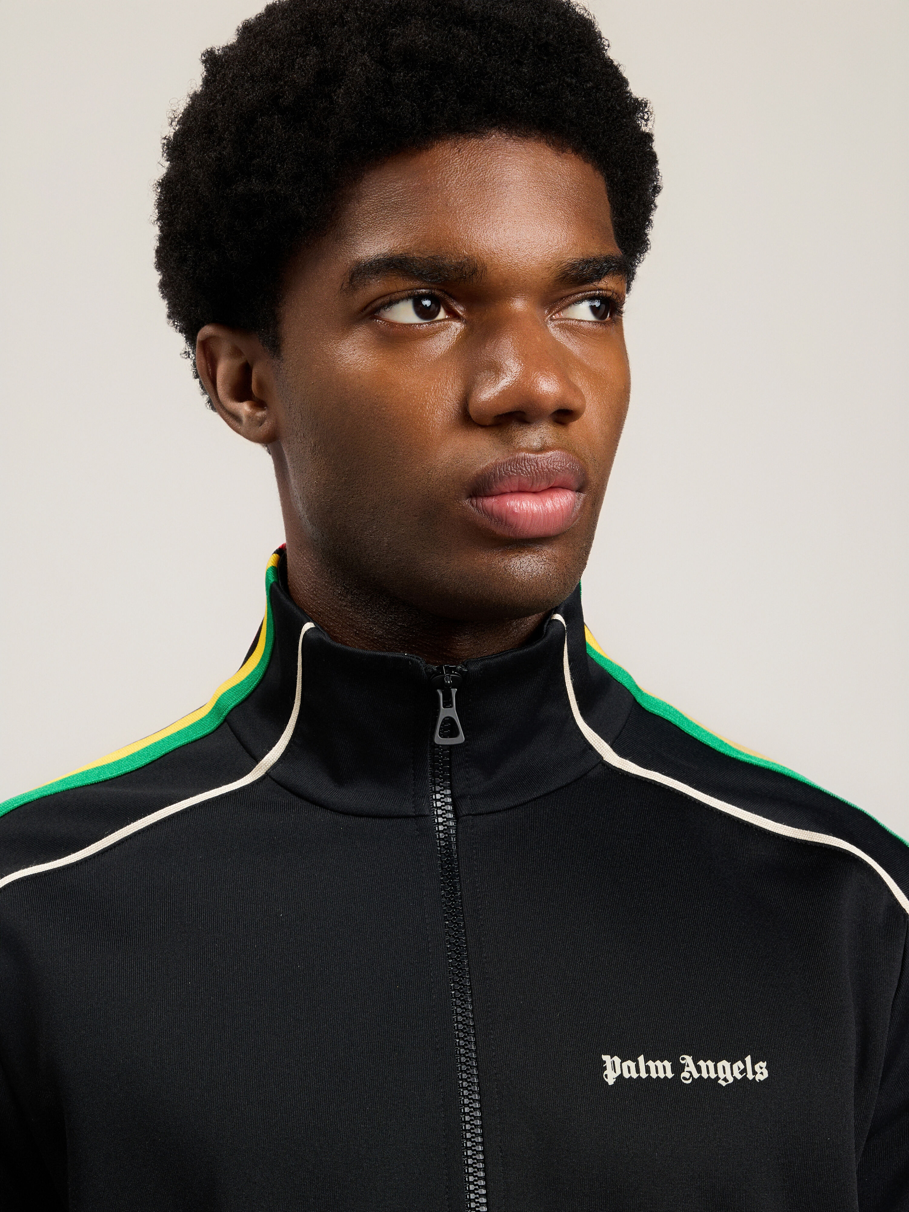 PALM ANGELS Classic Logo Vintage Track Jacket BLACK OFF WHITE PMBD08NS26FAB002