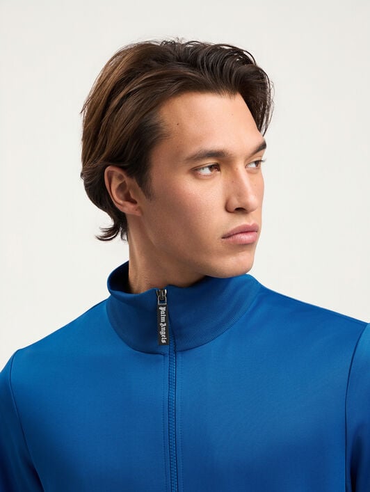 PALM ANGELS Curved Logo Track Jacket COBALT BLUE BLACK PMBD089S26FAB001