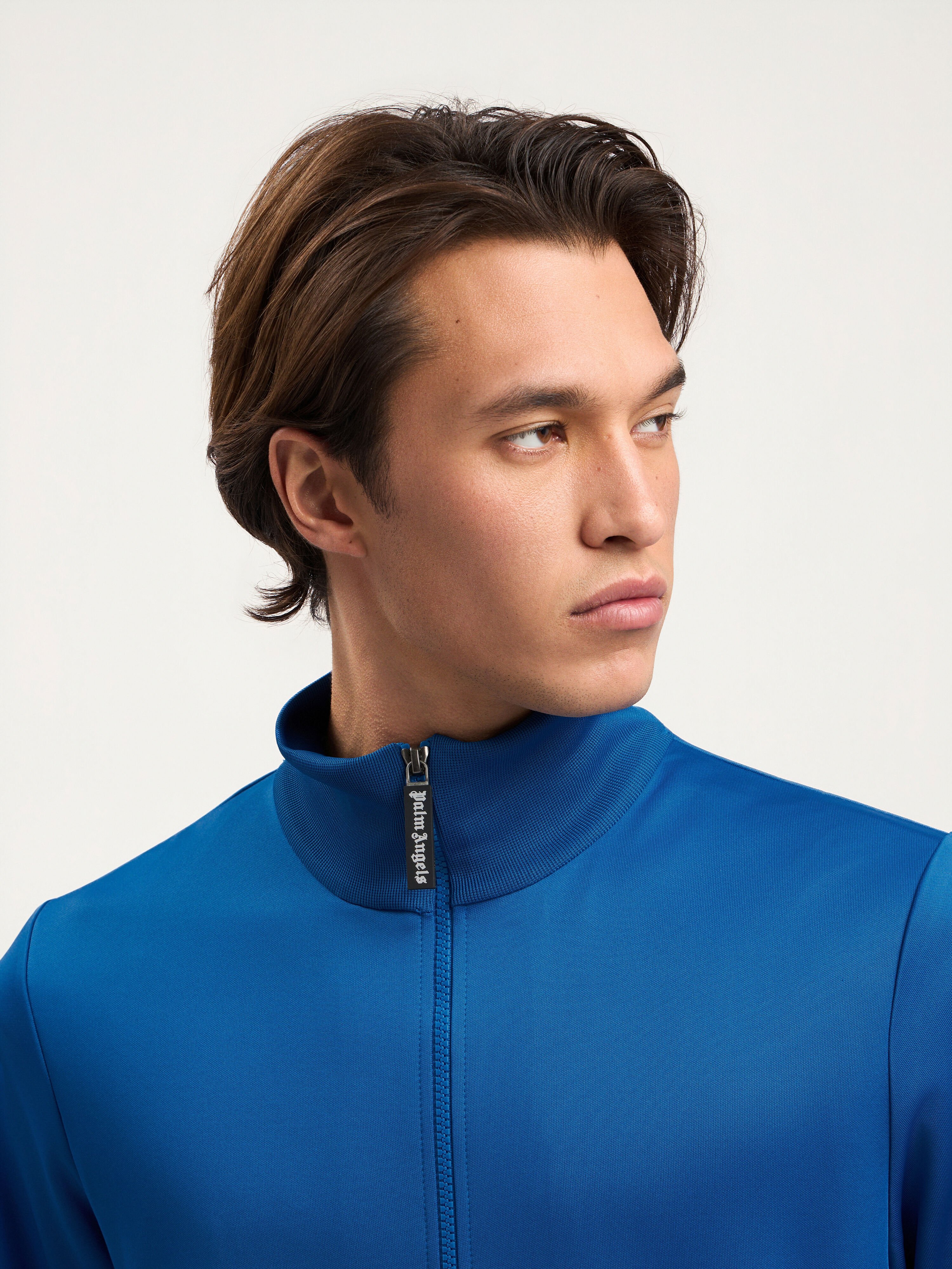 PALM ANGELS Curved Logo Track Jacket COBALT BLUE BLACK PMBD089S26FAB001