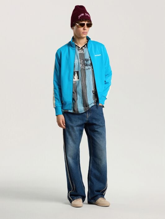 Giacca Sportiva Classic Logo PALM ANGELS Giacca Sportiva Classic Logo MEDIUM BLUE - OFF WHITE PAMBD01F26FB01