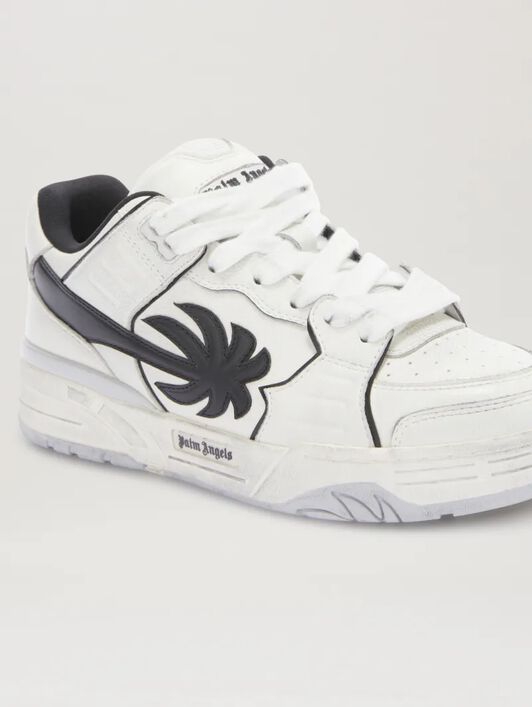 PALM ANGELS  Venice Worn out Sneakers WHITE - BLACK PMIA101S25LEA002