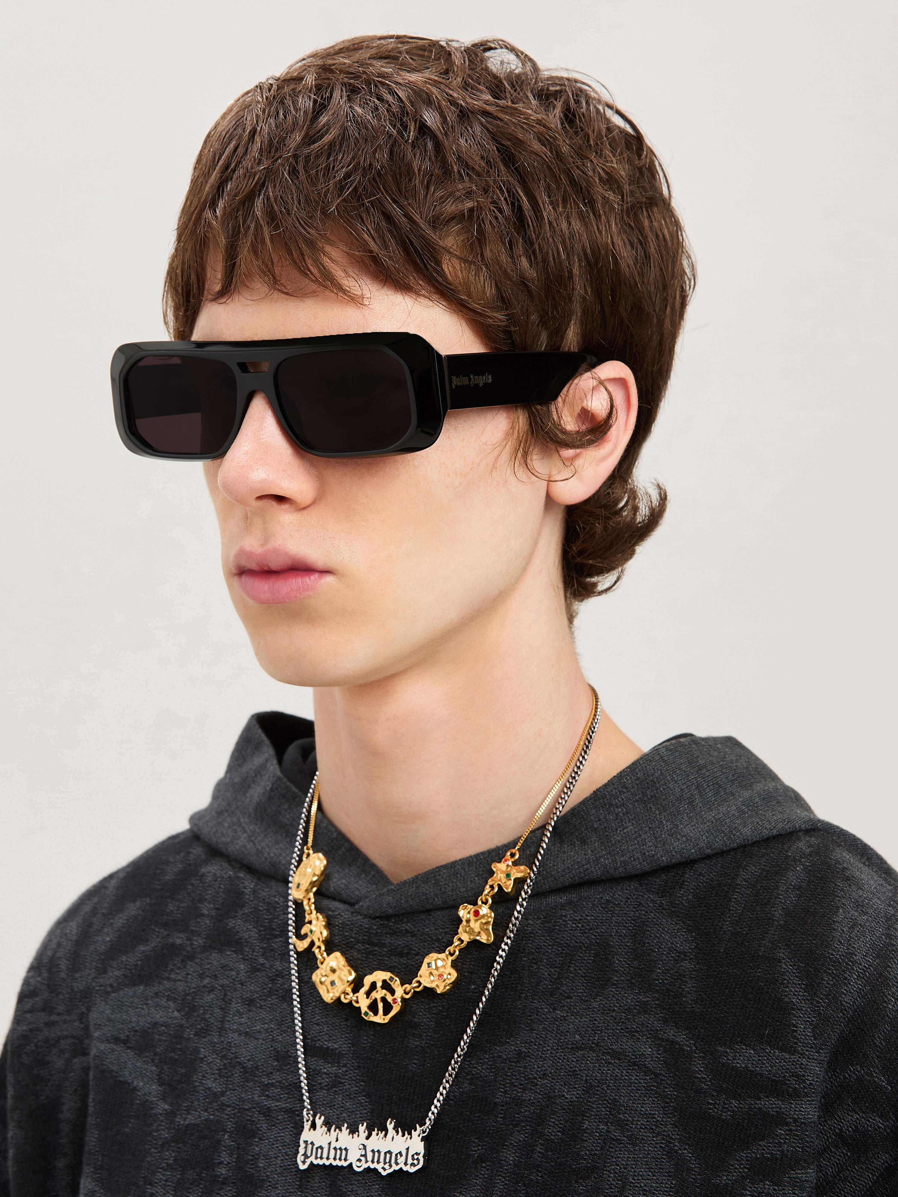 PALM ANGELS  Willow sunglasses BLACK - DARK GREY PERI102S25PLA001