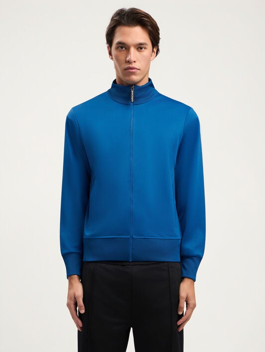 PALM ANGELS Curved Logo Track Jacket COBALT BLUE BLACK PMBD089S26FAB001