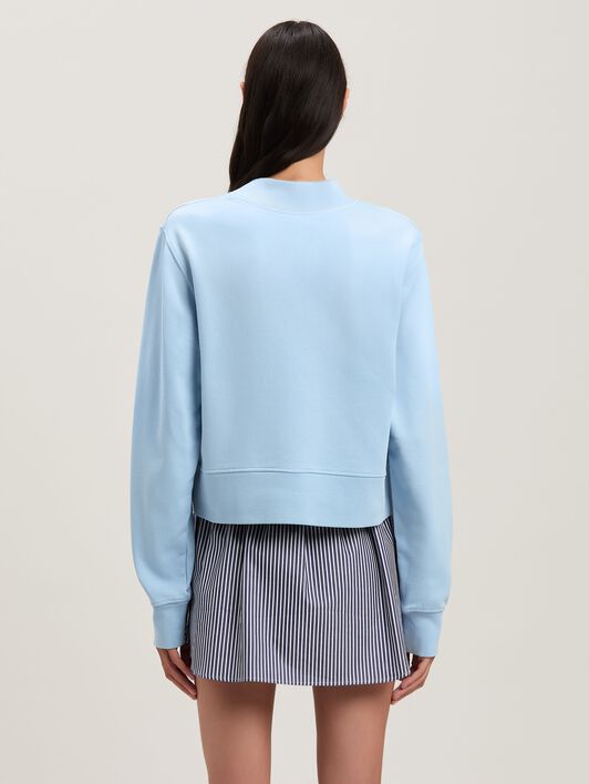 PALM ANGELS  Paradise Sweatshirt mit Rundhalsausschnitt BABY BLUE - OFF WHITE PWBA016S25FLE001