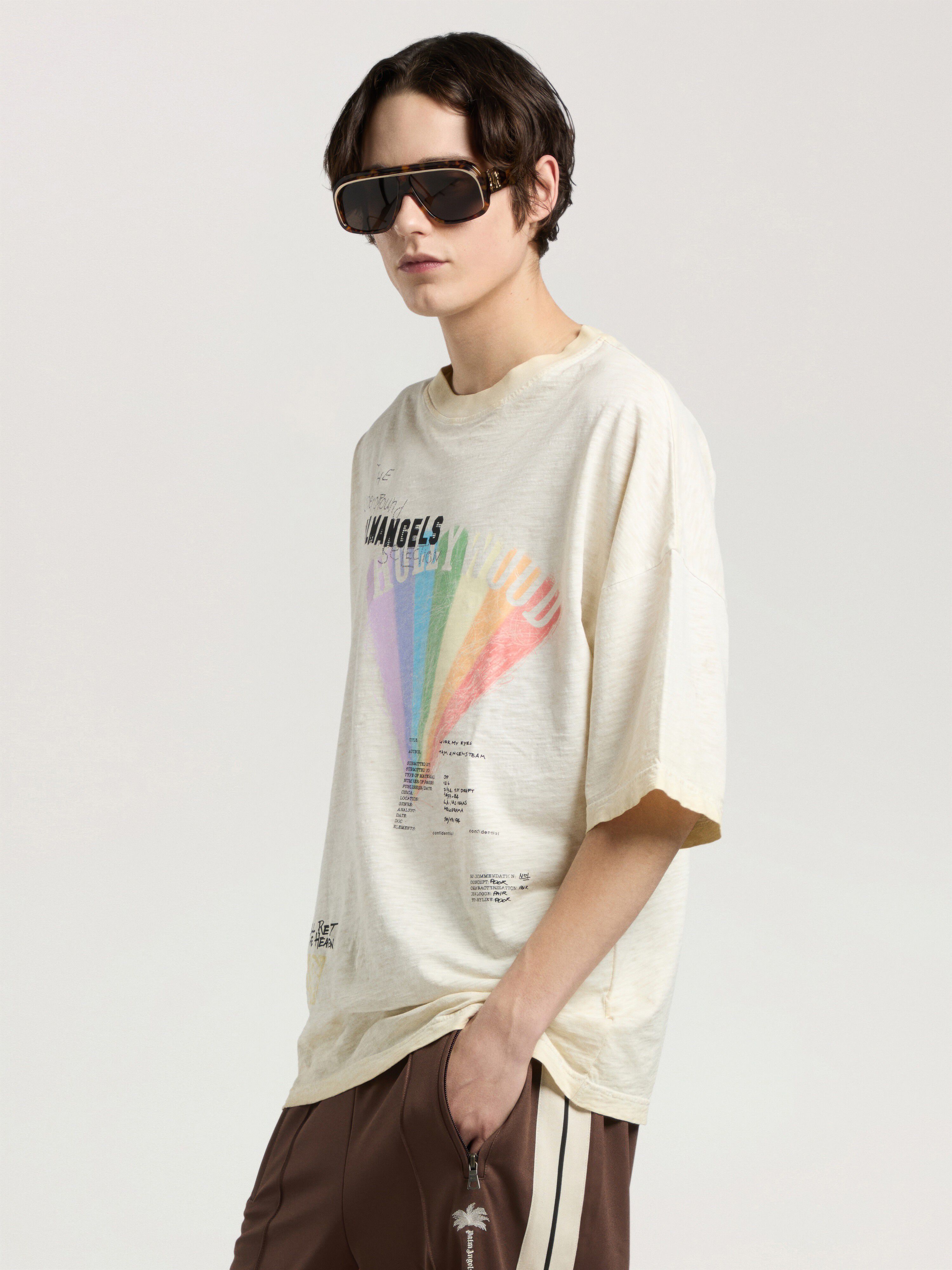 Neon Boulevard Loose T-Shirt PALM ANGELS Neon Boulevard Loose T-Shirt LIGHT GREY - MULTICOLOR PAMAA03W26JR08