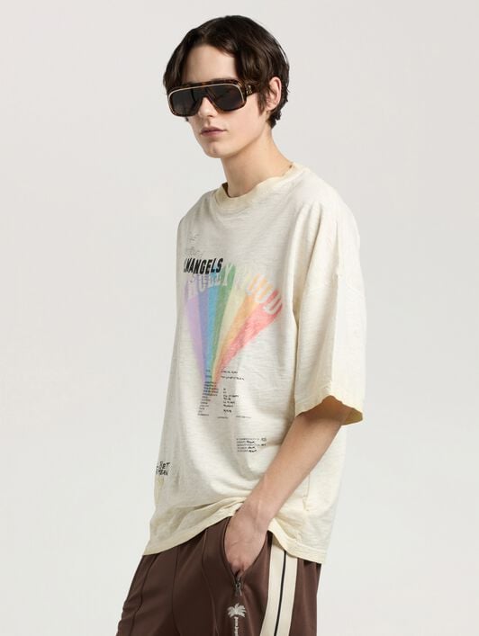 Neon Boulevard Loose T-Shirt PALM ANGELS Neon Boulevard Loose T-Shirt LIGHT GREY - MULTICOLOR PAMAA03W26JR08
