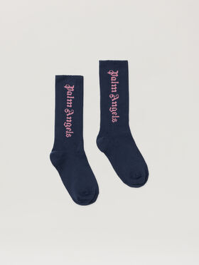 PALM ANGELS Pa High Socks NAVY BLUE - PGRA005F25KNI002