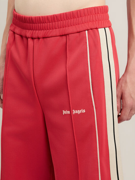 PALM ANGELS Classic Logo Vintage Track Shorts RED OFF WHITE PMCL00CS26FAB001
