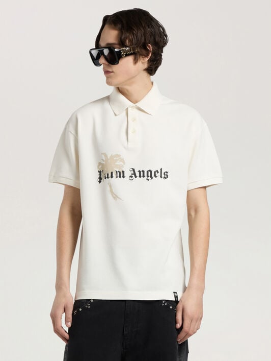Palm Drift Polo S/S PALM ANGELS Palm Drift Polo S/S OFF WHITE - BLACK PAMGB02W26FB06
