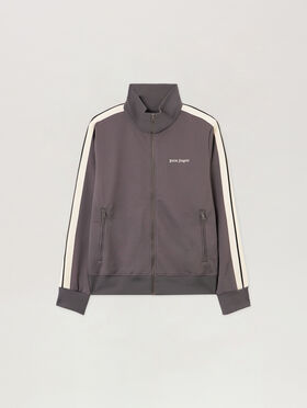 PALM ANGELS Classic Logo Track Jacket DARK GREY - OFF WHITE PMBD058F25FAB003