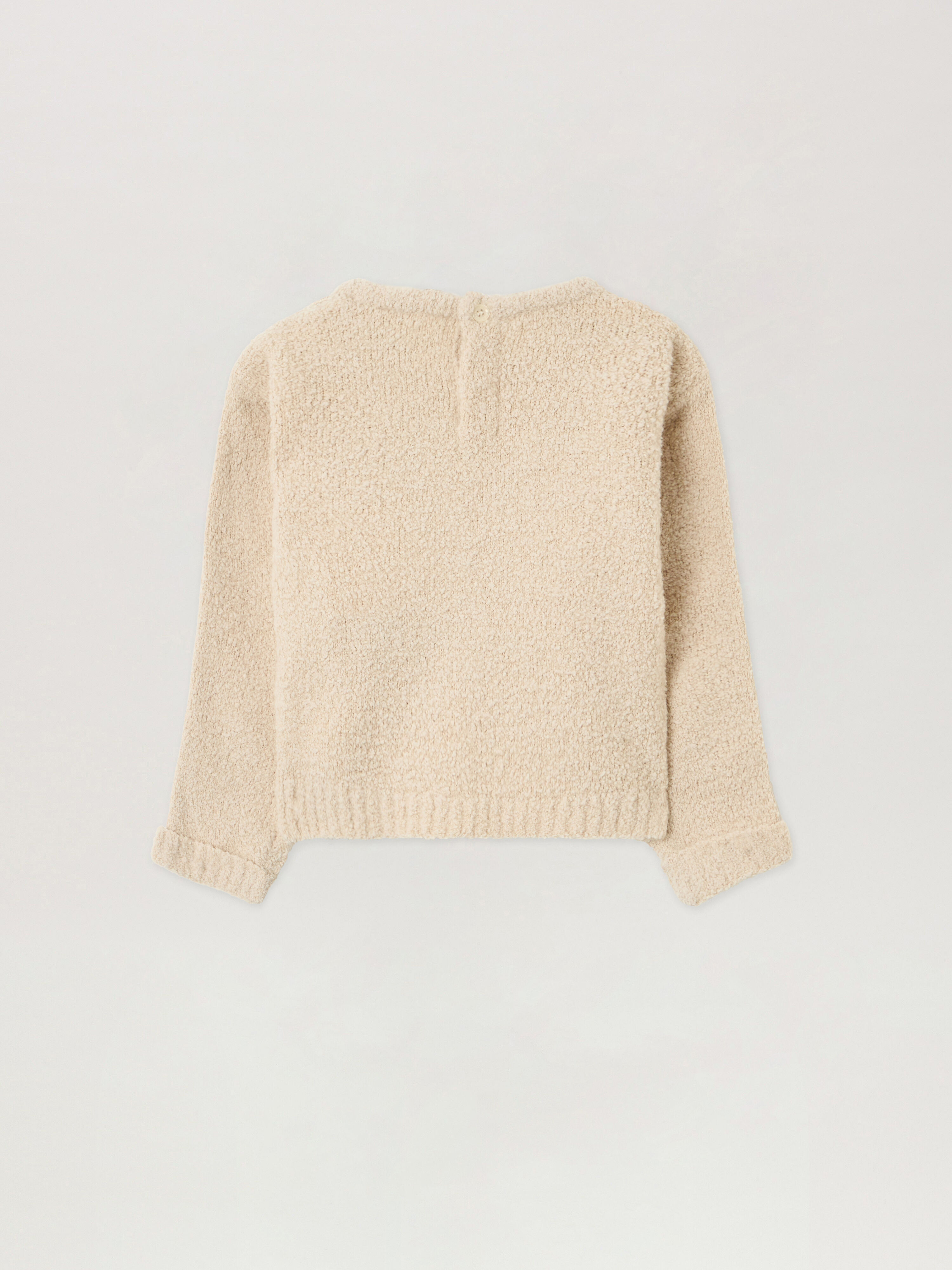 PALM ANGELS Logo Teddy Track Knit Crew ECRU - BROWN PBXP003F25KNI001