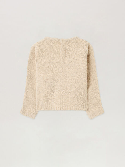 Logo Teddy Track Knit Crew PALM ANGELS Logo Teddy Track Knit Crew ECRU - BROWN PBXP003F25KNI001