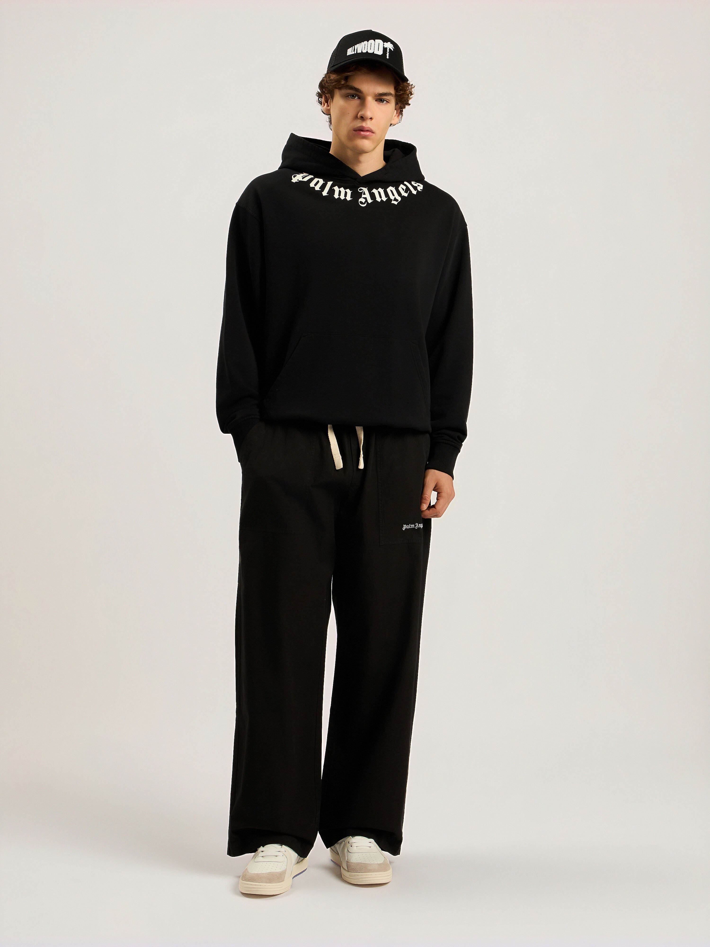 Classic Logo Loose Pants PALM ANGELS Classic Logo Loose Pants BLACK - OFF WHITE PAMCA04F26FB01