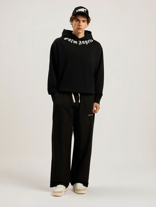 Classic Logo Loose Pants PALM ANGELS Classic Logo Loose Pants BLACK - OFF WHITE PAMCA04F26FB01