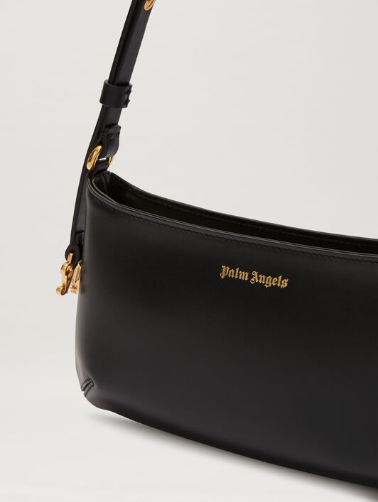 PALM ANGELS  Golden Mongram Giorgina Bag NERO/ORO PWNN028C99LEA001