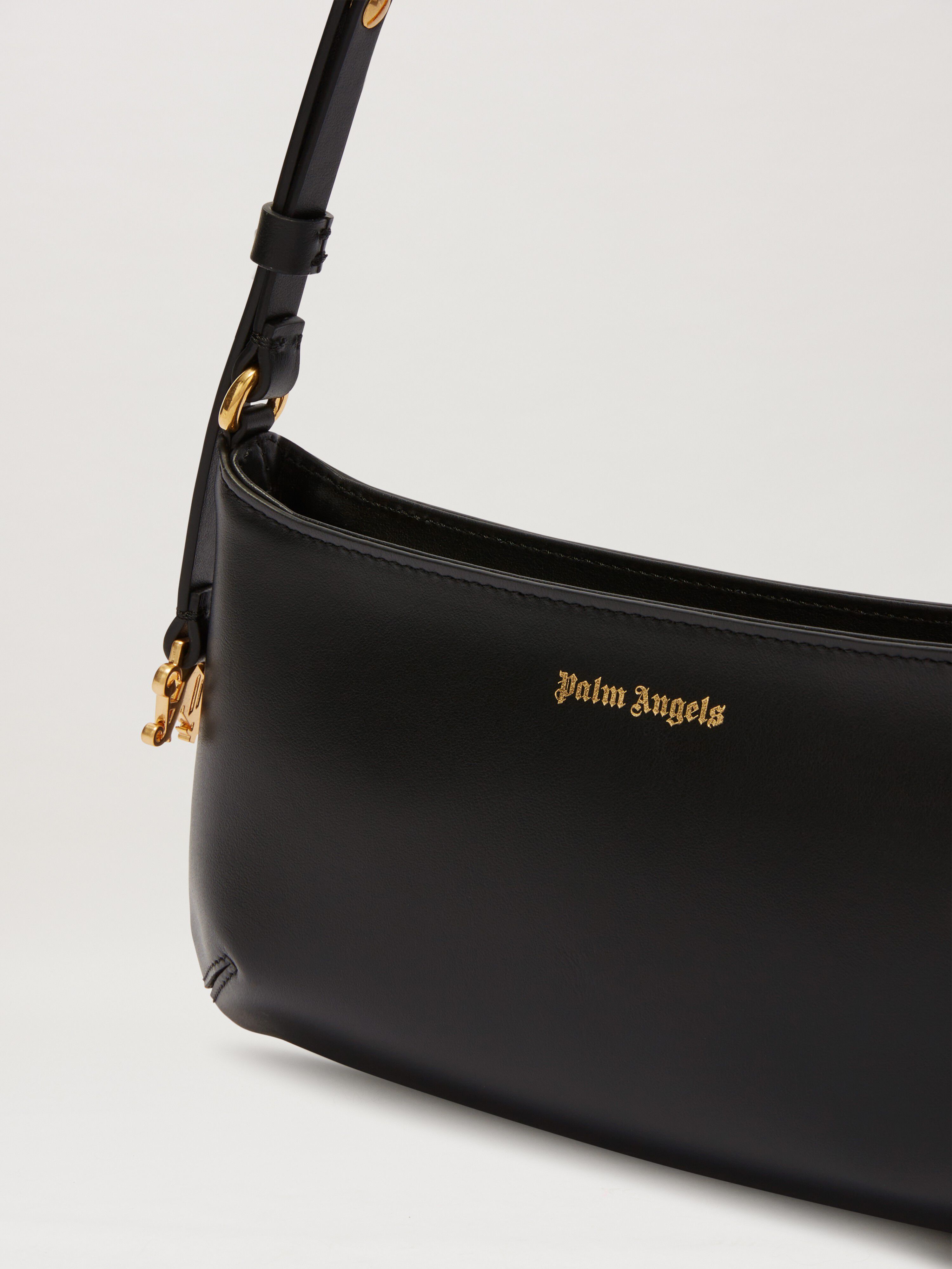 PALM ANGELS  Golden Mongram Giorgina Bag NERO/ORO PWNN028C99LEA001