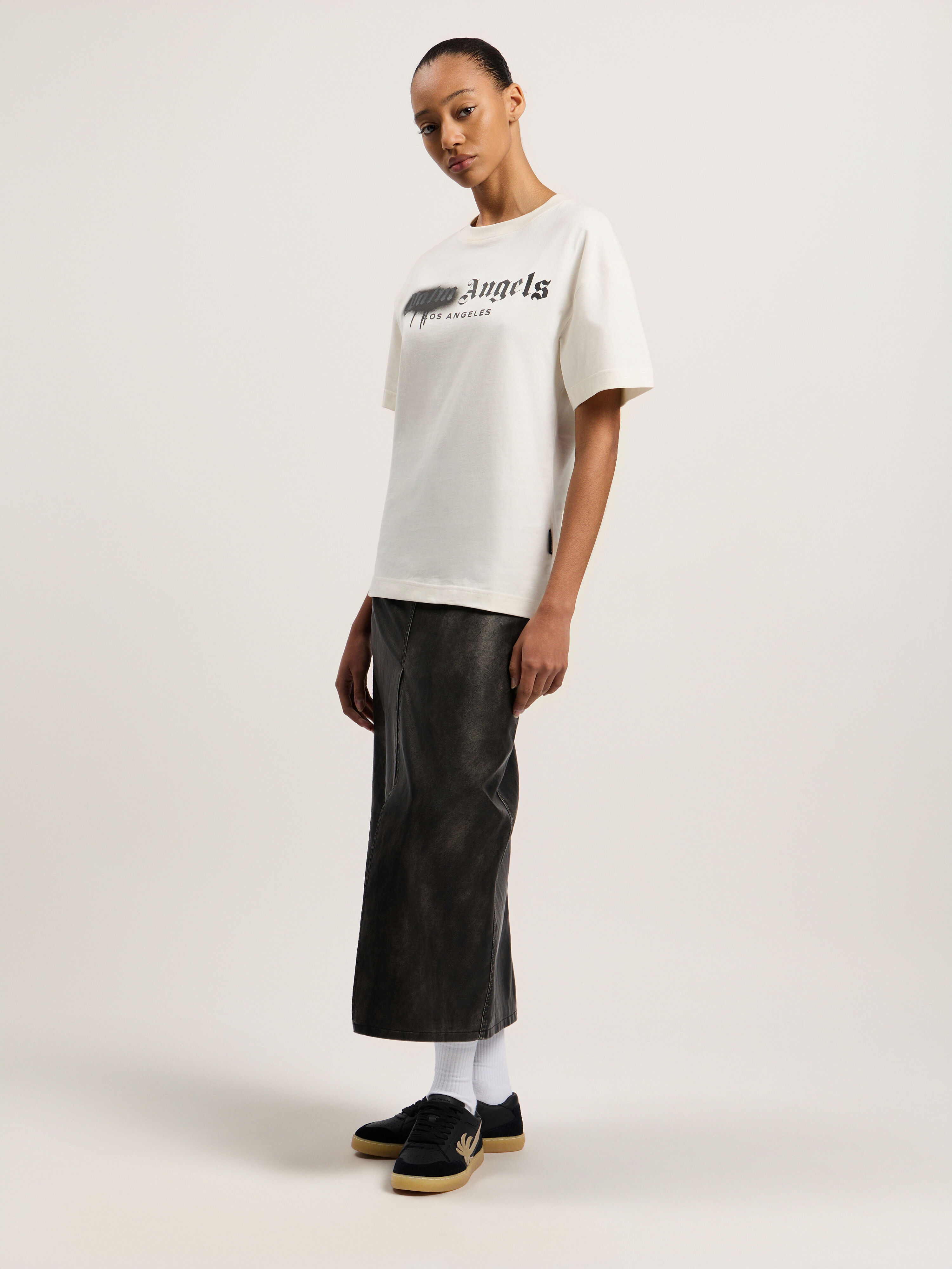 Palm Angels◇Tシャツ/S/コットン/YLW/PMAA001F17084017 Spray City
