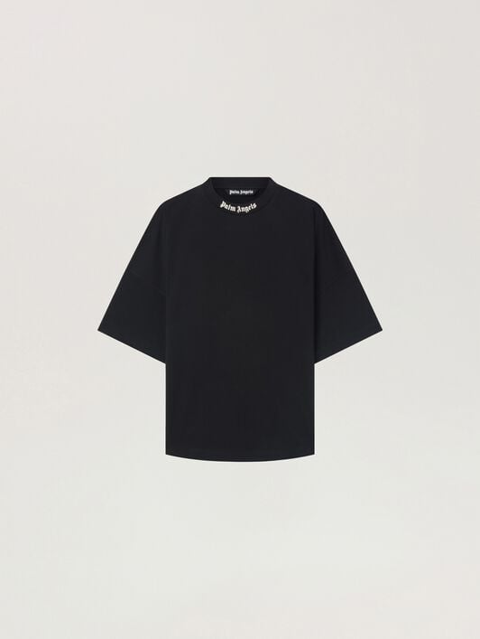 PALM ANGELS Classic Logo Oversized T-Shirt BLACK - OFF WHITE PAMAA05F26JR02