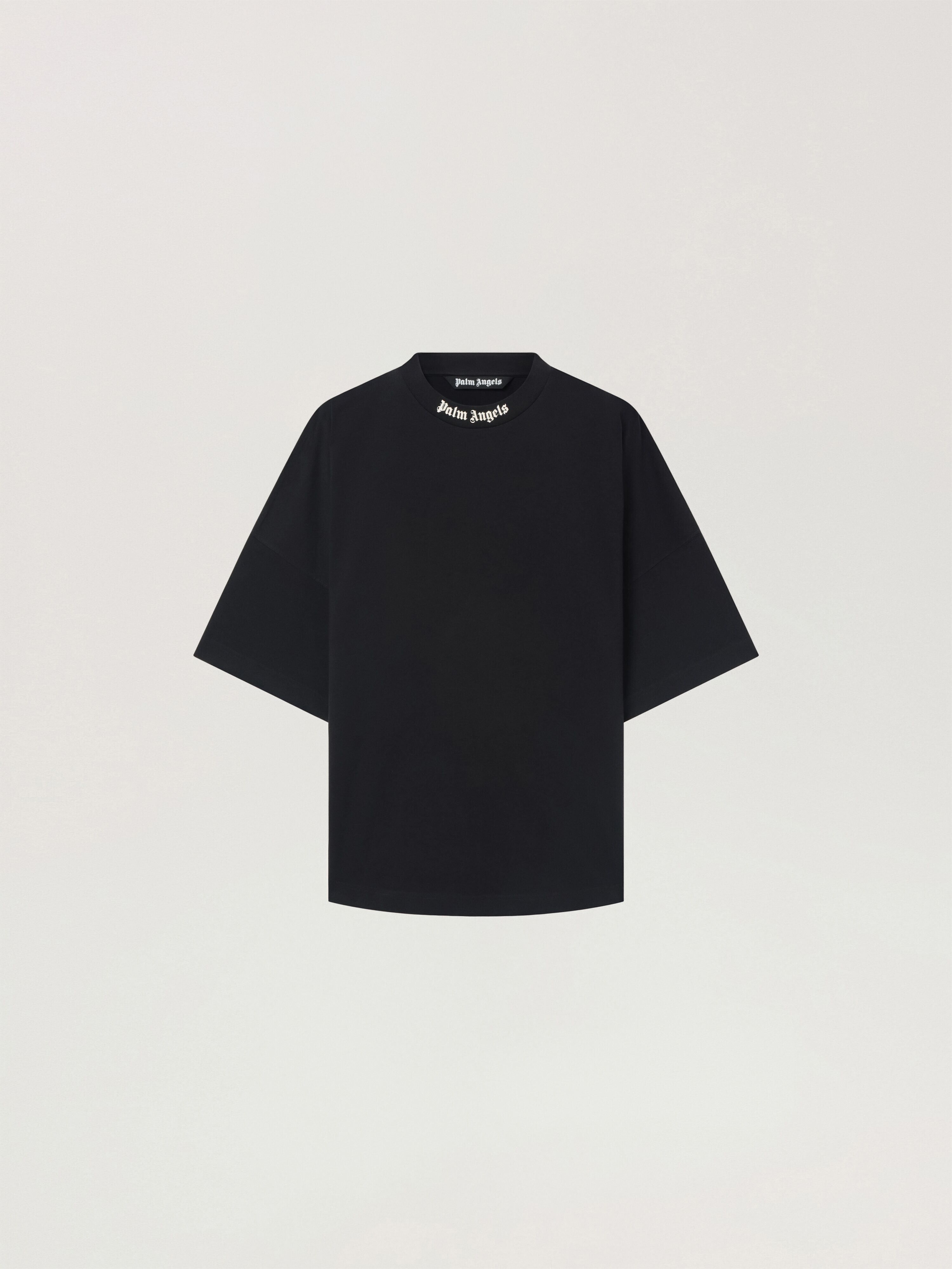 PALM ANGELS Classic Logo Oversized T-Shirt BLACK - OFF WHITE PAMAA05F26JR02