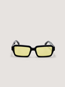 PALM ANGELS Homer Yellow Lens Sunglasses SHINY BLACK PA1025101853
